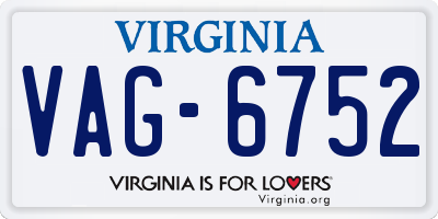 VA license plate VAG6752
