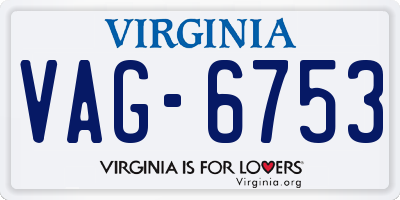 VA license plate VAG6753
