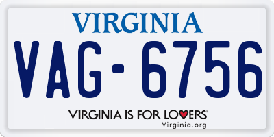 VA license plate VAG6756