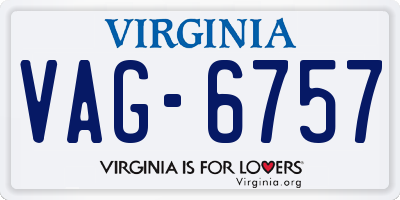 VA license plate VAG6757