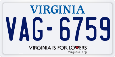 VA license plate VAG6759