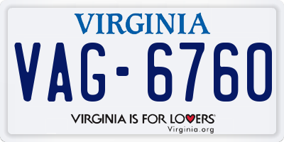 VA license plate VAG6760