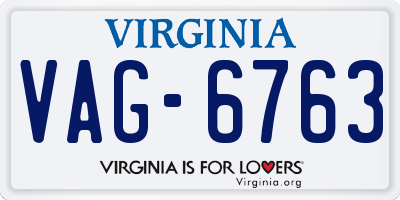 VA license plate VAG6763