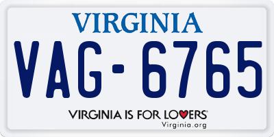 VA license plate VAG6765