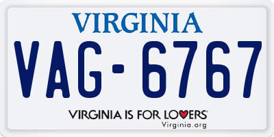 VA license plate VAG6767