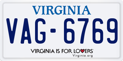 VA license plate VAG6769