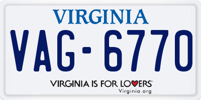 VA license plate VAG6770