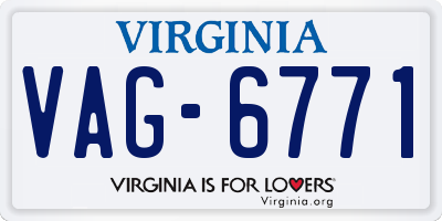 VA license plate VAG6771