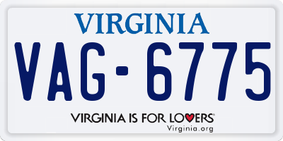 VA license plate VAG6775