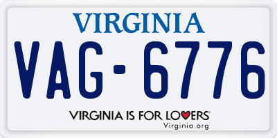 VA license plate VAG6776