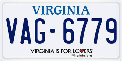 VA license plate VAG6779