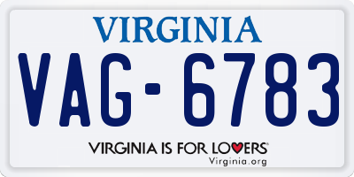 VA license plate VAG6783