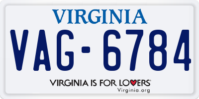 VA license plate VAG6784
