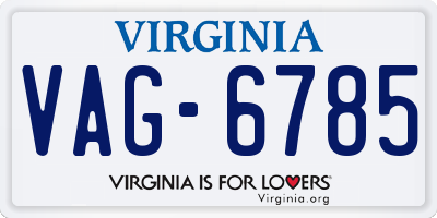VA license plate VAG6785