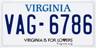 VA license plate VAG6786