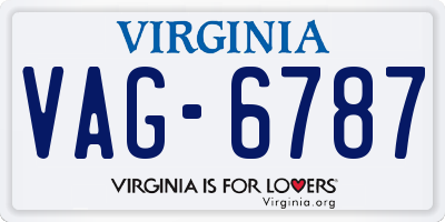 VA license plate VAG6787