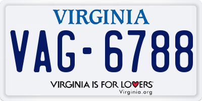 VA license plate VAG6788