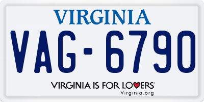 VA license plate VAG6790