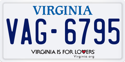 VA license plate VAG6795