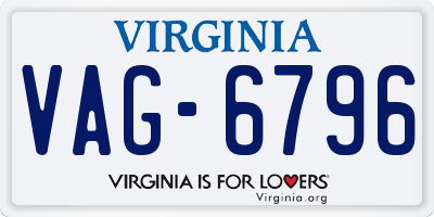 VA license plate VAG6796