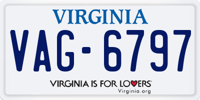 VA license plate VAG6797