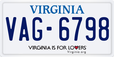 VA license plate VAG6798