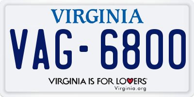 VA license plate VAG6800