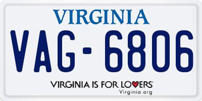 VA license plate VAG6806