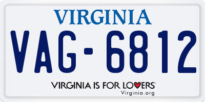 VA license plate VAG6812