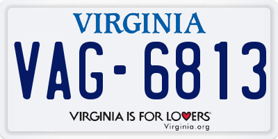 VA license plate VAG6813
