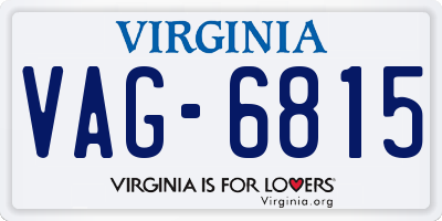 VA license plate VAG6815