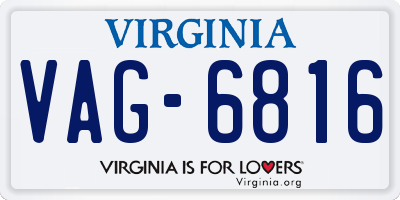 VA license plate VAG6816