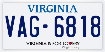 VA license plate VAG6818