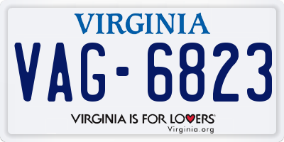 VA license plate VAG6823