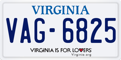 VA license plate VAG6825