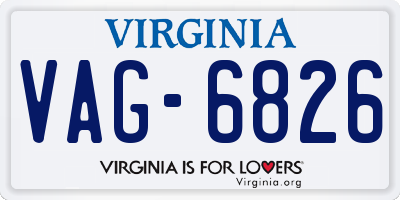 VA license plate VAG6826