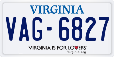 VA license plate VAG6827