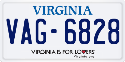 VA license plate VAG6828