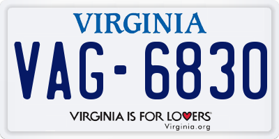 VA license plate VAG6830