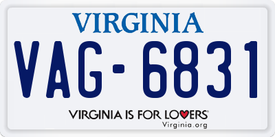 VA license plate VAG6831