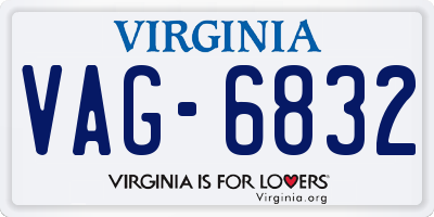 VA license plate VAG6832