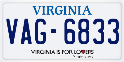 VA license plate VAG6833