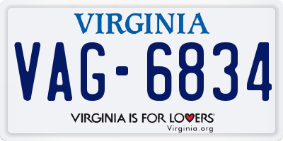 VA license plate VAG6834