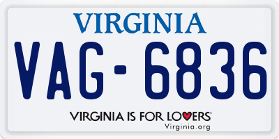 VA license plate VAG6836