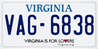 VA license plate VAG6838