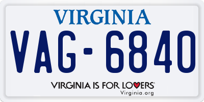 VA license plate VAG6840