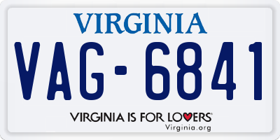 VA license plate VAG6841