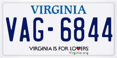 VA license plate VAG6844