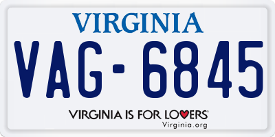 VA license plate VAG6845