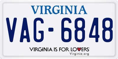 VA license plate VAG6848
